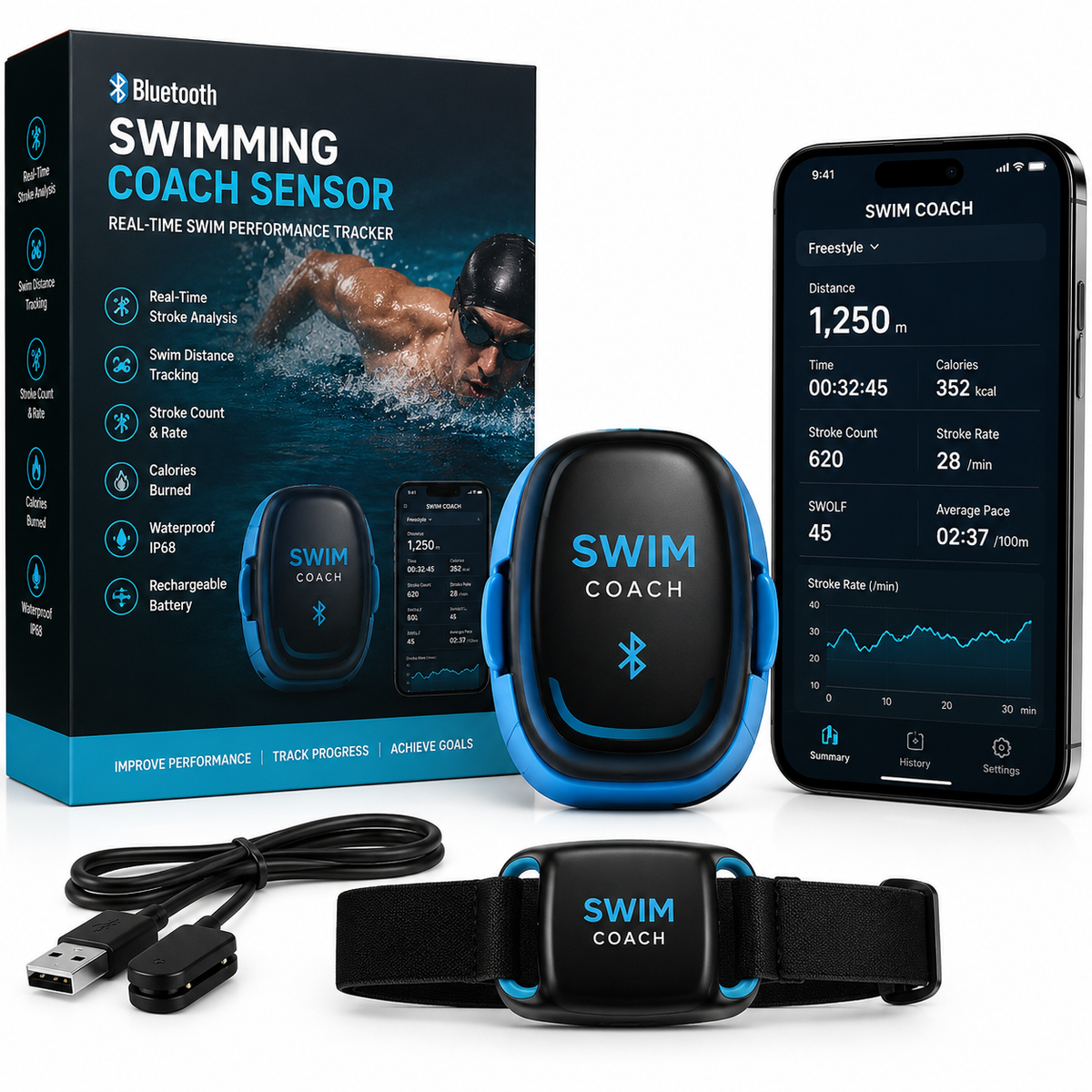 Bluetooth Swimming Coach Sensor