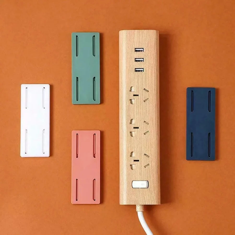 Punch-Free Self-Adhesive Power Strip Holder